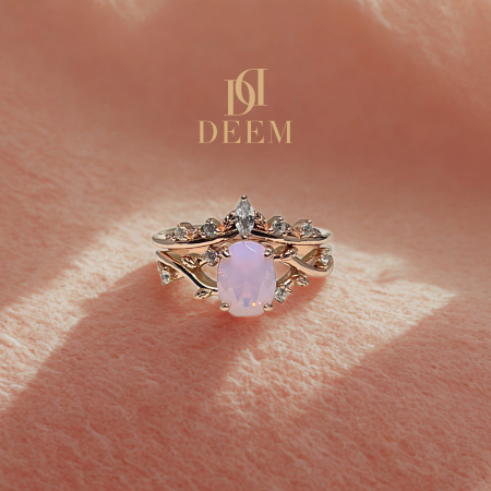 Rosy Dream 2pc Ring Set